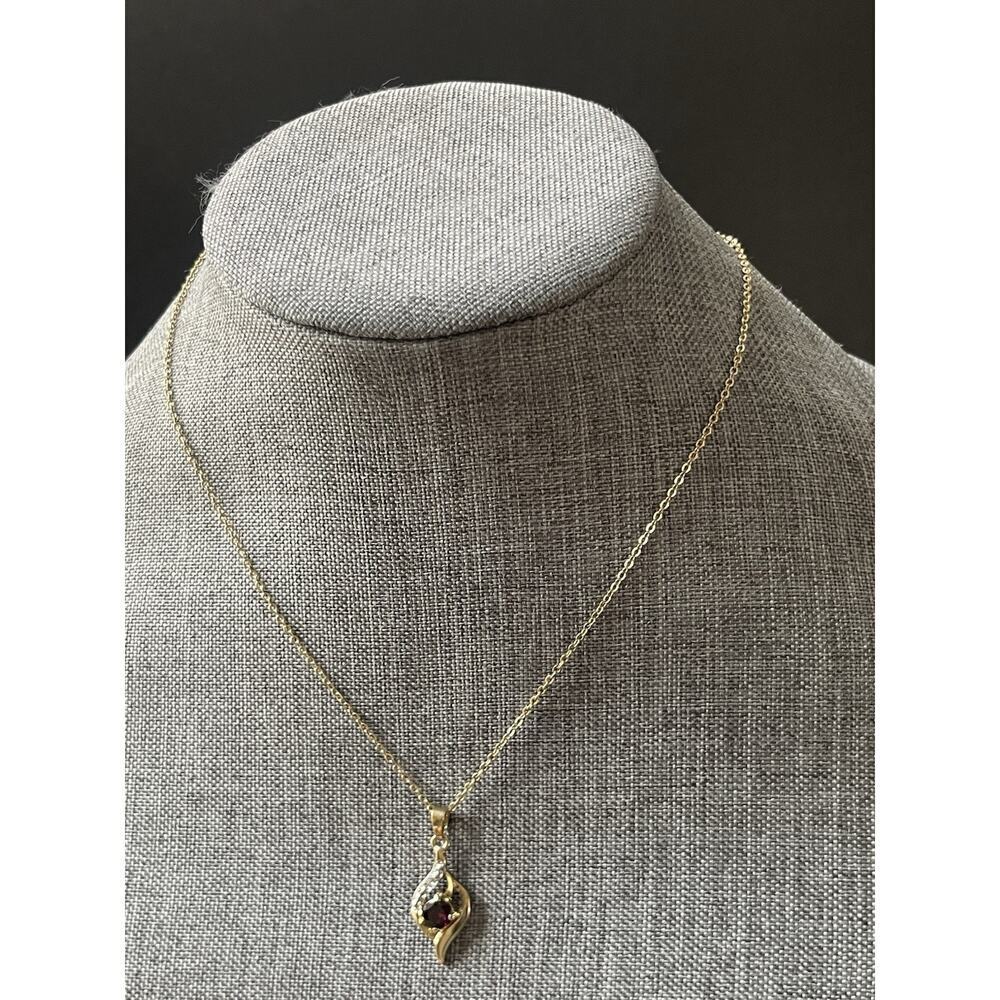 Tourmaline Pendant Statement Necklace Gold Tone Charm Abstract Genstone Career